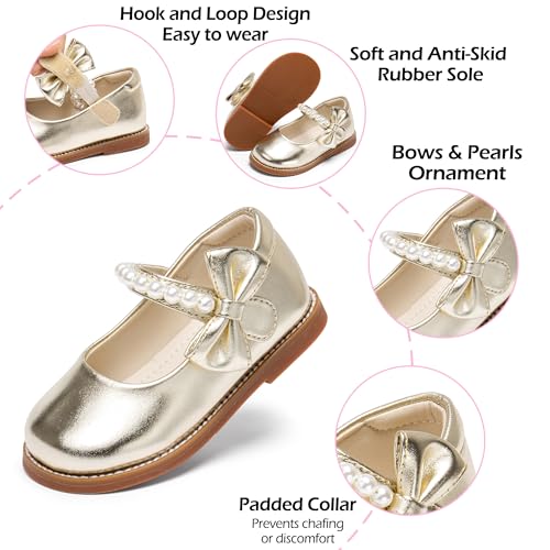 Image of PHIRAMIN Toddler Girl Mary Jane Dress Shoes-Little Girl School Uniform Shoes for Wedding Party