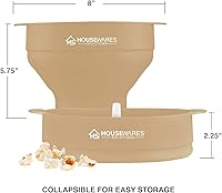 Vista 36 de Plegable silicona microondas aire caliente palomitas popcorn Popper Bowl con tapa y asas (negro)