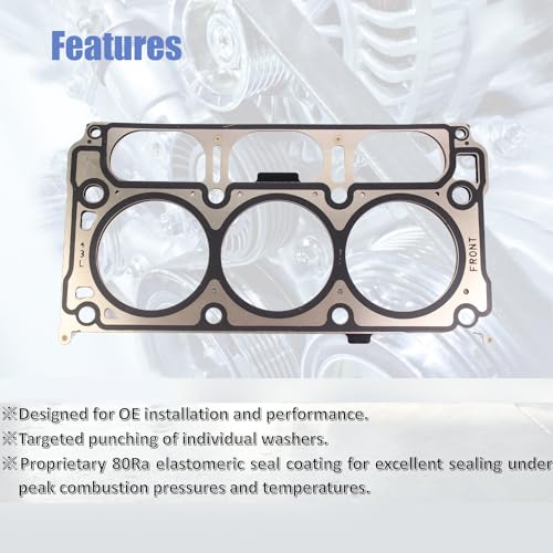 Image of AUCERAMIC 12632968 2PCS MLS Cylinder Head Gaskets Compatible with 2014-2021 Gmc Sierra Chevy Silverado 1500, 2018-2021 Chevy Express Gmc Savana 2500 3500 4.3L 262Cu. in. V6 OHV N /A