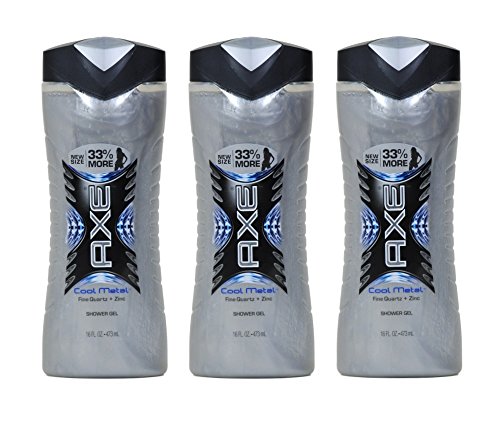 AXE, Shower Gel, Cool Metal - 16 oz, 3 Pack