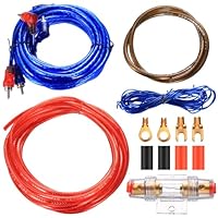 JiuXinYuKeJi Kfz Verstärker Kabelsatz Anschluss Set, 1500w Verstärker Endstufe Kabel Set, 4,5 m 10GA Auto Subwoofer Kabel Set für Car Audio Wire Stromkabel Endstufen Verbinder Set