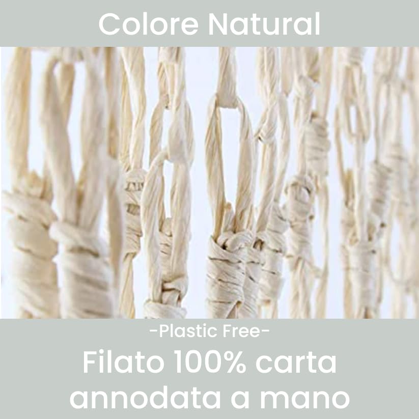 INTRECCI Tenda Antimosche per Porta Esterna, Zanzariera a Fili per Esterno 140x240 cm, per Porte e Finestre in Fibra Naturale, Protegge dagli Insetti, Garantisce Ventilazione