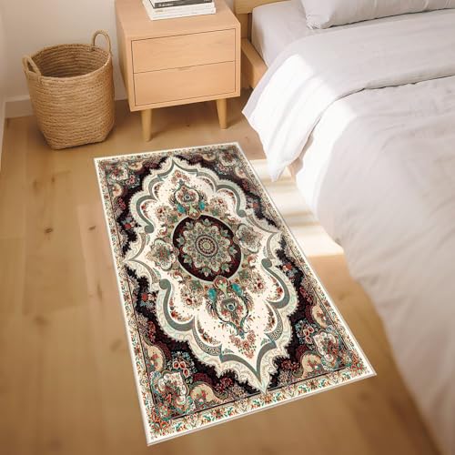 Tapis lavable en machine beige bleu protection sol - 7