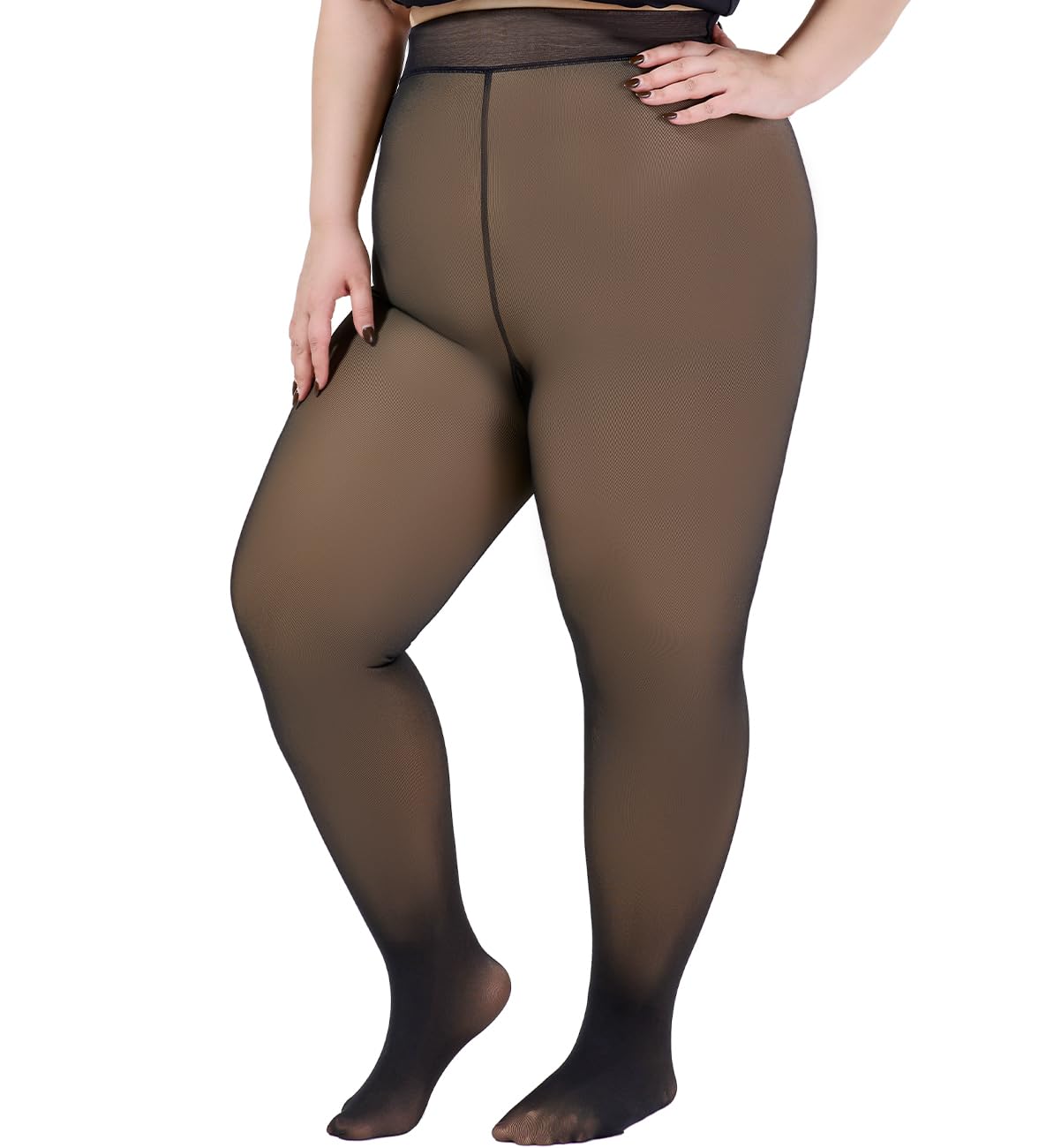 JS LifeStylePlus Size Fleece Lined Tights Leggings Women,Warm Plus Size Tights Thermal Magic Leggings for Women Winter