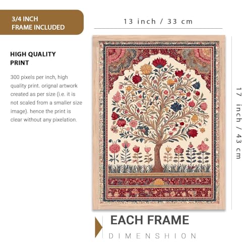 Image of kotart Indian Traditional Art Wall Painting Home Decoration With Frame For Living Room Bed Room Hotel Wall Decor Digital Reprint Engineered Wood Set of 3 (13X17 INCH)