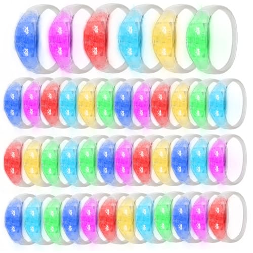 100 Pcs LED Bracelets Sound Activated with Flashing LED Strobe