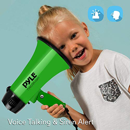 Pyle Portable Megaphone Speaker Siren Bullhorn - Compact And Battery Operated With 20 Watt Power, Microphone, 2 Modes, Pa Sound And Foldable Handle For Cheerleading And Police Use - Pyle Pmp22Gr #TOP4