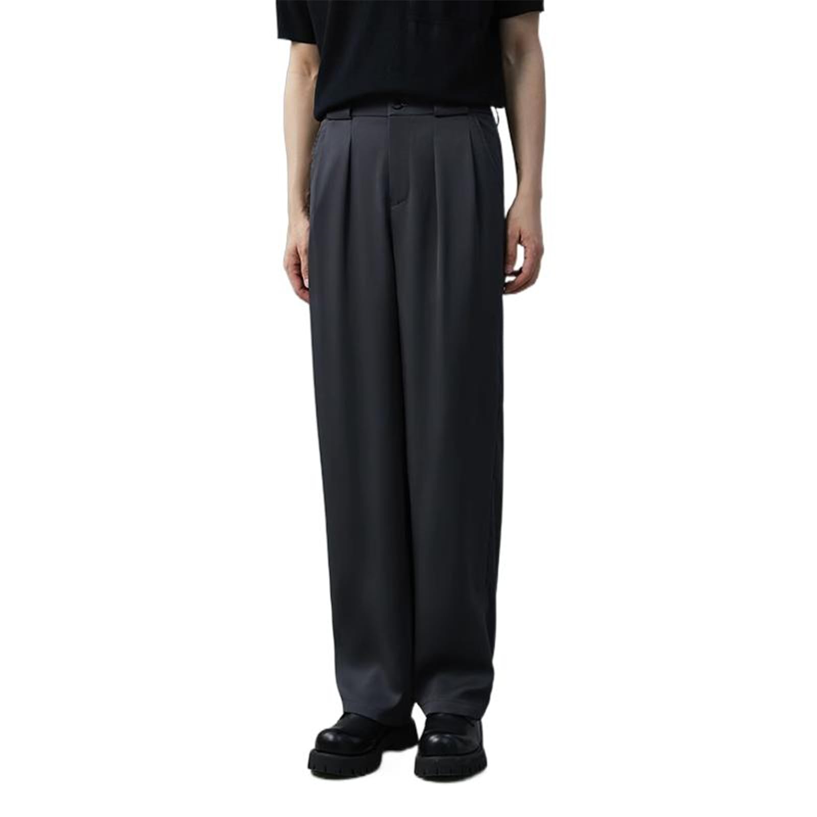 Mens Suit Pants Summer Lightweight Straight Leg Loose Business Casual Work Pants for Men