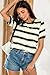 Dokotoo Summer Tops for Women Trendy Striped Color Block Easter Short Sleeve Shirts Crewneck Cotton Tshirts Womens Fashion 2026 Loose Blouses Dressy Casual Clothes Clothing Basic Tees Black Medium