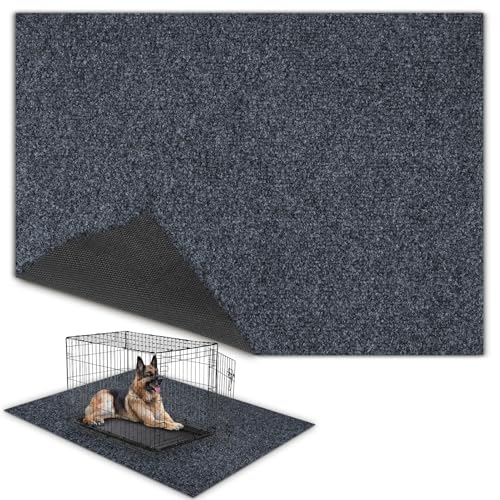 TRINKA Dog Crate Mat Liner 46 X 60 X 0.2 Extra Large Waterproof Non-Slip Mat for Under Dog Kennel Absorbs Urine Washable Reusable Under Pet Crate Pad to Protect Floors (Dark Gray)