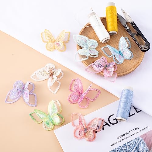 Hinzic 4966 18Pcs 9 Colors Butterfly Lace Patches Double Layer Organza Appliques Sew thumb #6