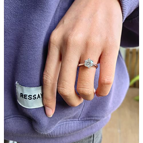 DovEggs Moissanite Solitaire Engagement Rings for Women 1.5ct 7.5mm G-H-I Color Heart Arrows Cut Moissanite Engagement Women`s Wedding Ring 14K Gold QUALITY Sterling Silver(1.5carat,4.5)4