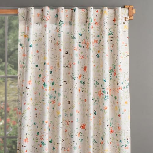 Image of Maison d' Hermine Curtains for Living Room 100% Cotton 50 inchx96 inch (Pack of 1) | 96 inches long Light Filtering Curtains for Windows Bedroom with Rod and Loop Pockets - Colmar