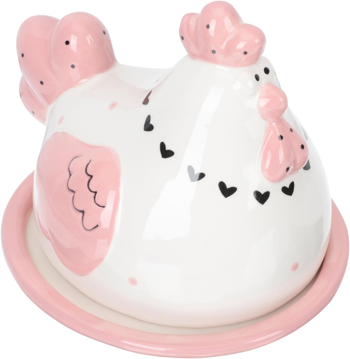 Ceramic Chick Shaped Butter Box Embossed Design Food Safe Butter Container for Kitchen Tableware Household and Party Use