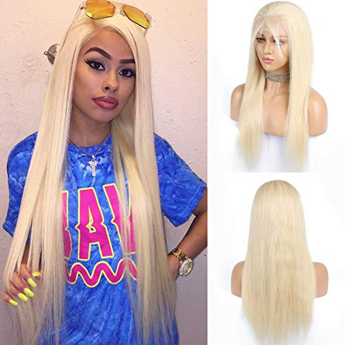 Aprilhair 8A Pre Plucked 360 Lace Frontal Wig #613 Blonde Straight Brazilian Virgin Human Hair Glueless Lace Wig for Black Woman Full 150% Density (18inch, Straight)