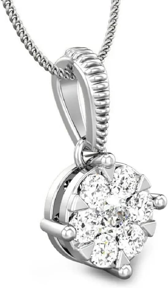 1 CT Round Colorless Moissanite Engagement Pendant, Wedding Bridal Pendant, Eternity Sterling Silver Solid Diamond Solitaire -Prong Anniversary Promise Gift for Her
