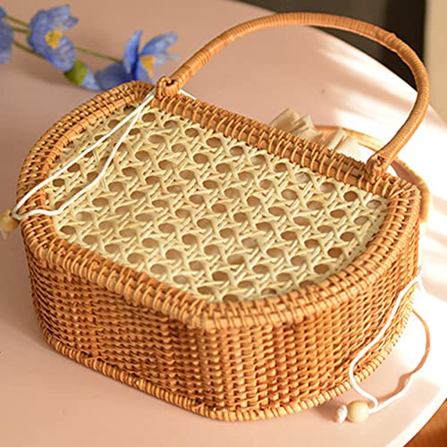 Colaxi Bolsa de Mão de Tecida à Mão Boho Bolsa Clutch de de Mão, Semicircular