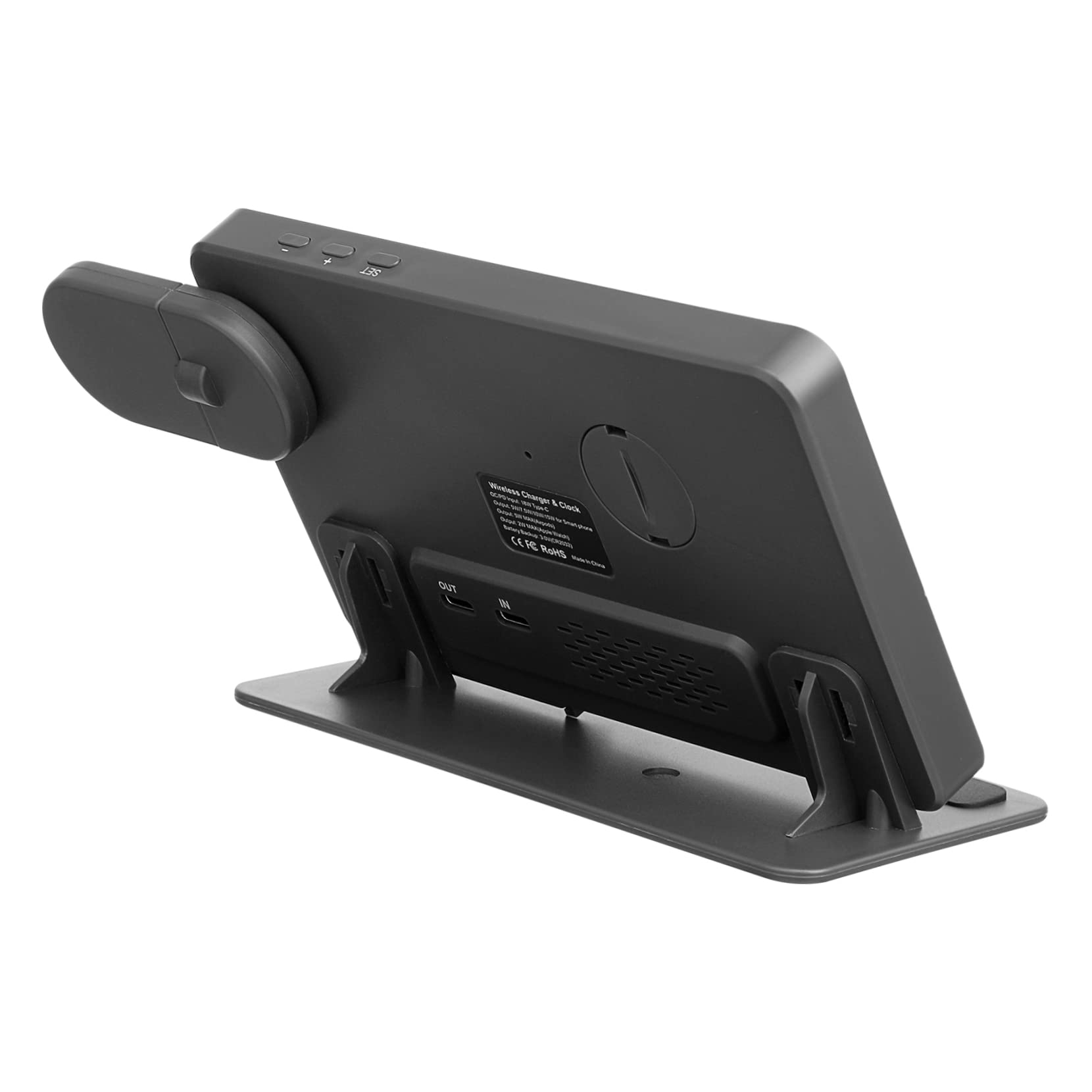 Station De Charge sans Fil Support Chargeur Rapide pour Téléphone Montre Écouteurs avec Horloge Digitale Et Affichage Température
