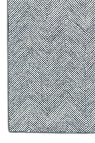 Tapete de Área Chevron de Lana 8'x10' Azul Denim miniatura 2