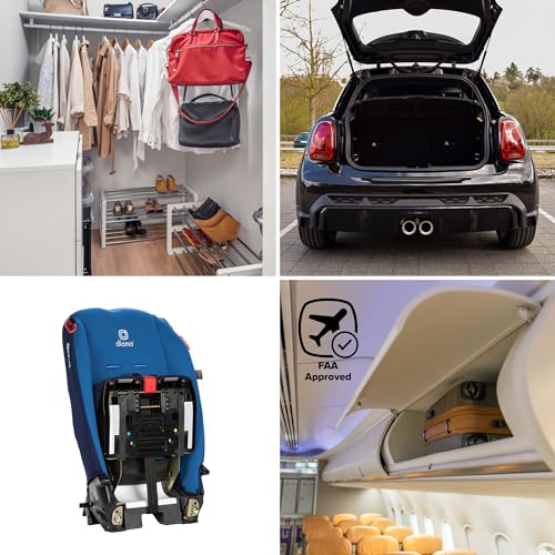 Image of Diono Radian 3R, 3-in-1 Convertible Car Seat, Rear Facing & Forward Facing, 10 Years 1 Car Seat, Slim Fit 3 Across, Blue Sky