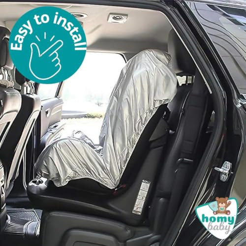 Miniatura 7 de Homybaby Funda Antitérmica Silla Coche Bebe Anti Uv - Universal Y Ajustable Grupos 0 1 2 3 - Reduce Hasta 25 C - Protector Silla Infantil Silver, X1