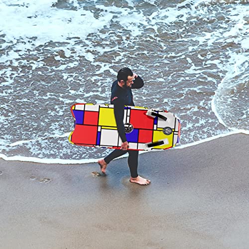 Boardx Inflatable Bodyboard Portable Surfboard With Hammer Seam Technology Storage 48 Inch Super Folding Body Board With Max Inflation Pressure 15Psi (Block) #TOP5