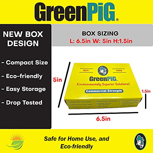 Image of Green Pig Septic Tank Treatment Pucks - Enzyme & Bacteria-Based Treatment for Preventative Septic Maintenance, Helps Reduce Odors & Buildup, 3-Year Supply (18 Pucks) | Aids in Breakdown of Septic Waste, Prevents Backups, Easy Flush Cleaner, 3-Year Supply