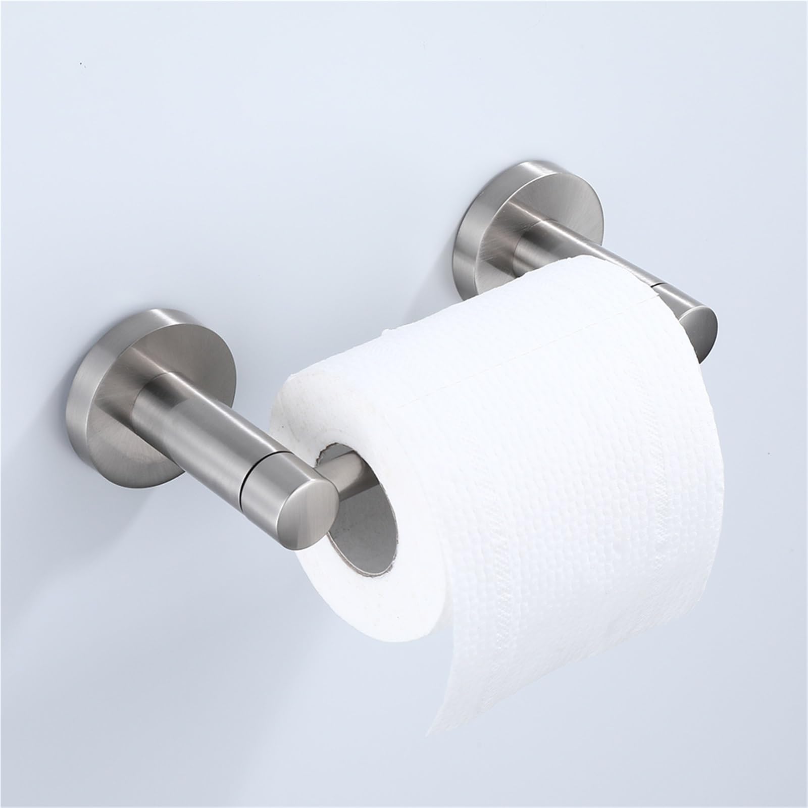 Portarrollos Papel Higienico Estante de Soporte de Papel higiénico de aleación con Bandeja, Accesorios de baño, Rollo for Colgar en la Pared de Cocina(Brushed)