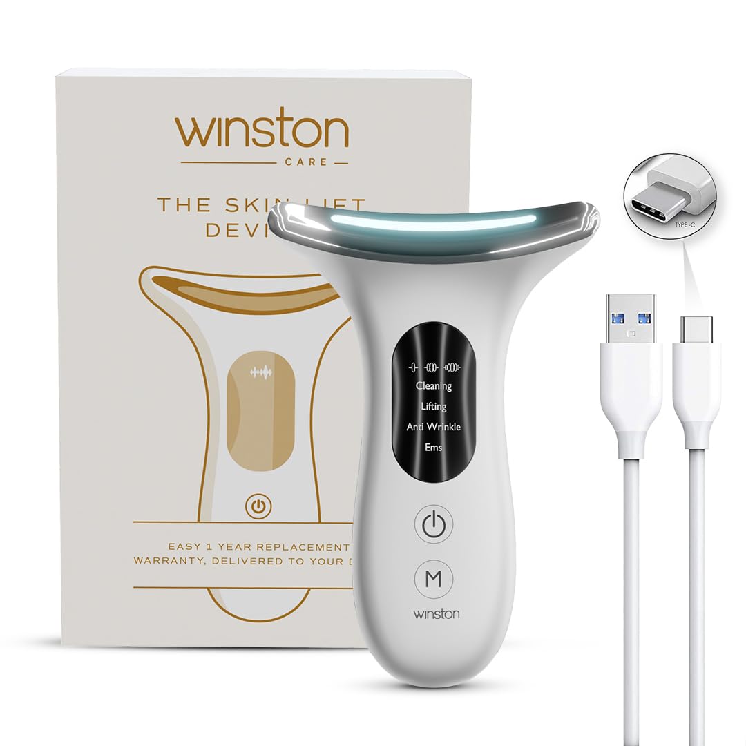Winston Rechargeable 4 in 1 Face and Neck Massager and Skin Lifting Device with 3-Color LED Therapy and Vibrational Modes, Digital Display, and Multi-Mode Skin Rejuvenation for At-Home Skincare-picture-12
