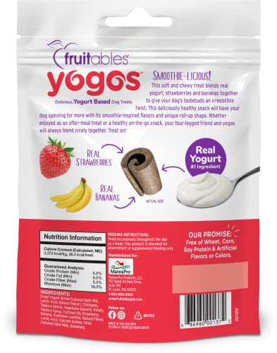 Fruitables Real Yogurt Treats – Roll-Up Dog Treats – Strawberry & Banana Flavor – Natural Ingredients – 12 Ounces #TOP6