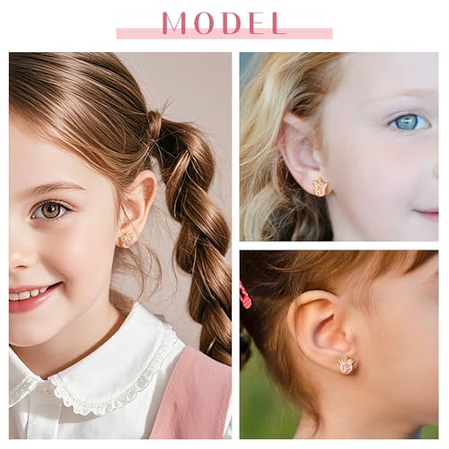 Pendientes de unicornio antiarrugas e irritación para niñas 3