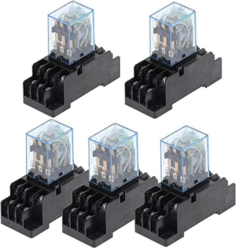 Relé hh53p DC12V 24V 110V 220V AC con zócalo Pyf11a de 11 pines para conmutación segura de 5A 1