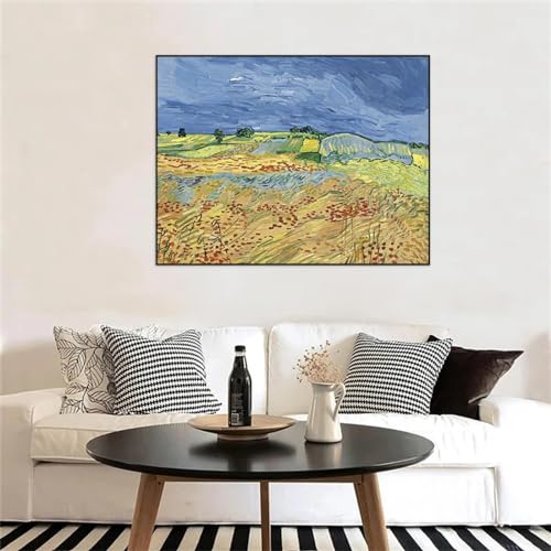Tableau impressionnisme célèbre paysage de champ déco murale 40x50cm