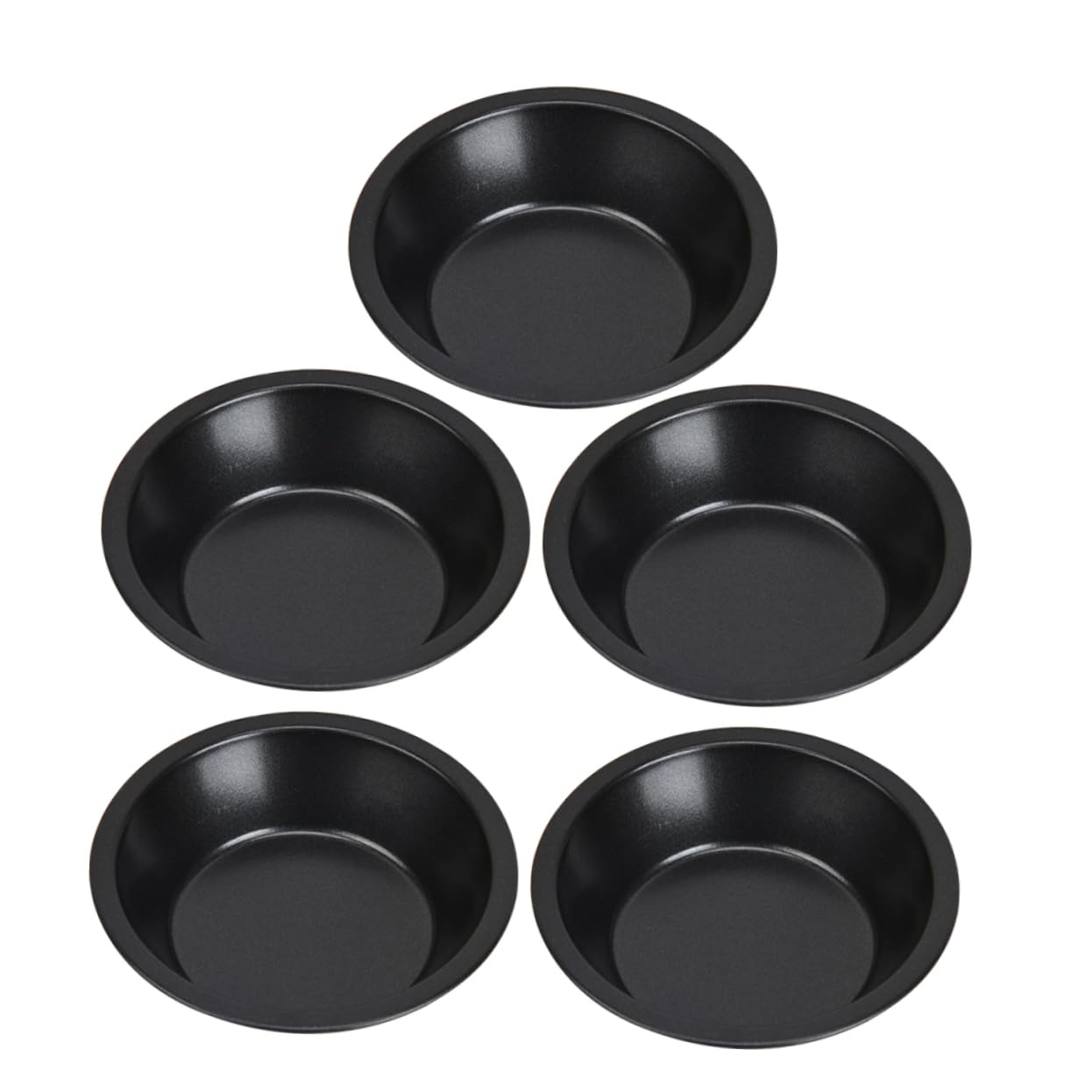 BESTYASH 5pcs Non-stick Carbon Steel Mini Cake Pans Round Tart Baking Tray Small Cakes Desserts and Bread for Home and Bakery Use