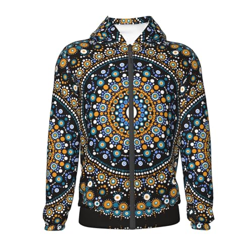 Dot Mandala Kids Pullover Hoodies Boys Zip Up Sweatshirts Girls Athletic Clothes with Pocket2