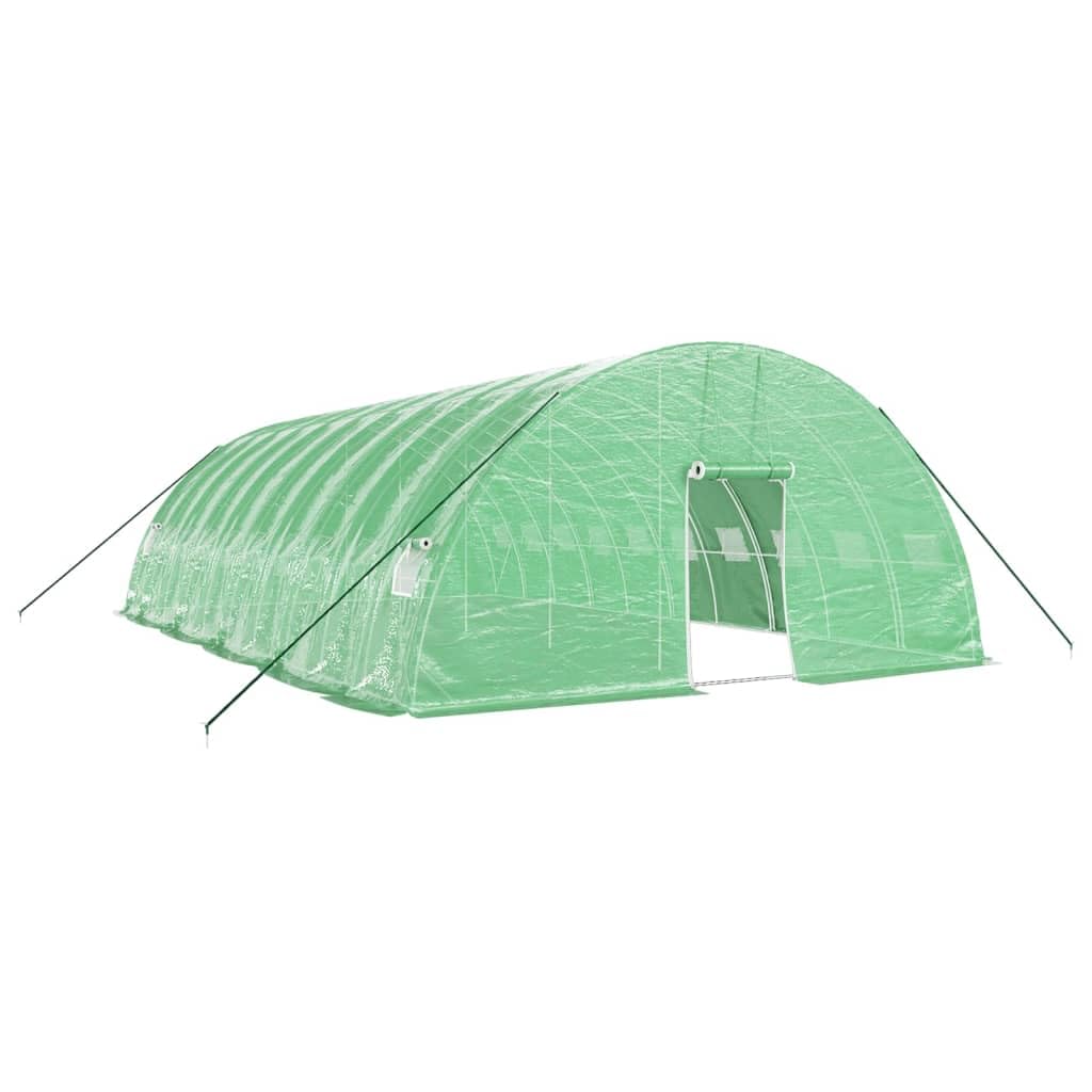 Homgoday Invernadero con Estructura de Acero Verde 60 m² 10x6x2,85 m, Invernadero Caseta Jardín Terraza Plantas Semilla Cultivo Huerto Verduras Cubierta Casero