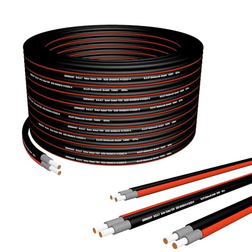 Germany B.e.s.t Solarkabel Duplex 4mm2 PV TÜV Zertifiziertes Kabel Aus Kupfer Photovoltaik 50m Schwarz Und Rot
