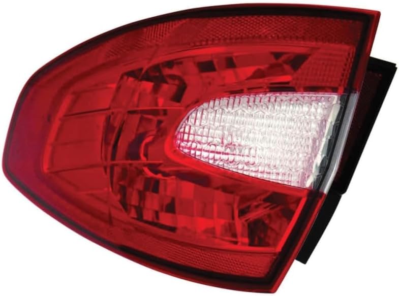 KarParts360 For Ford Fiesta 2011 2012 2013 Tail Light Passenger Side | CAPA | Red and Clear Lens | On Body | With Bulb | Sedan | Replacement For FO2805105, FO2805105C | BE8Z13404A