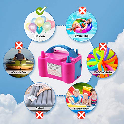 Gresus Electric Balloon Pump,110V 600W Portable Dual Nozzle Quick-Fill Balloon Inflator/Blower For Party Decoration #TOP1