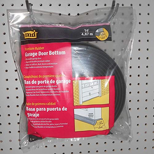 M-D Building Products, Black 3749 Garage Door Bottom Rubber, 16 Feet 2020 Version