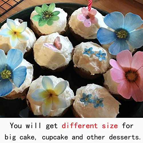 Chockacake Set Of 27 Edible Flowers & Butterflies Cupcake Toppers Wedding Cake Party Food Decoration Mixed Size & Colour thumb #2