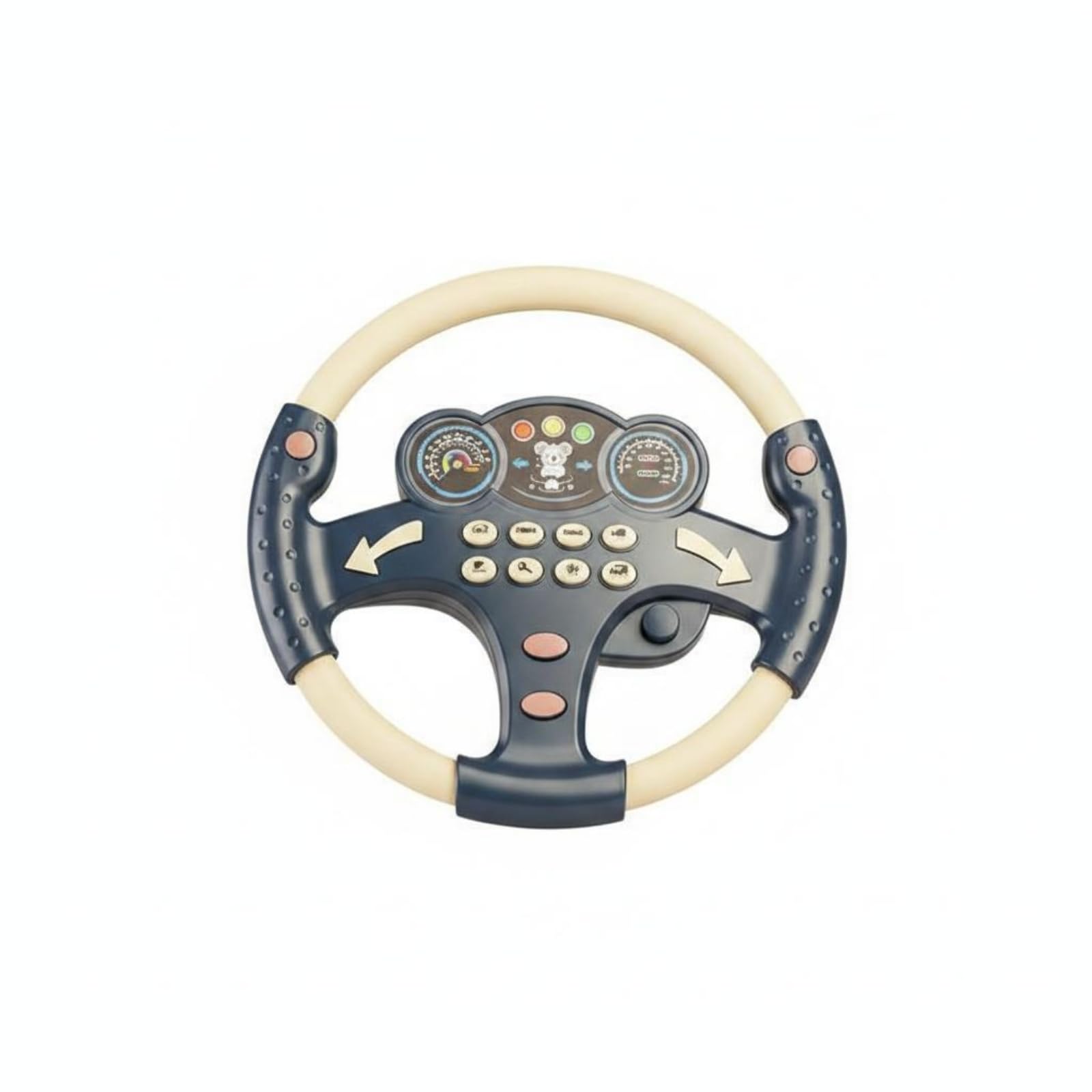 Sound Effects Steering Wheel Toy Suction Mounted Car Steering Wheel Toy Button Controls Simulated Driving Controller Fine Hand-Eye Coordination Skills, Dark Blue, Koala Rechargeable-image-29