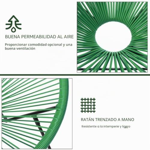 Juego de decoración de jardín Freddy de dos plazas con mesa y sillones verde menta 6