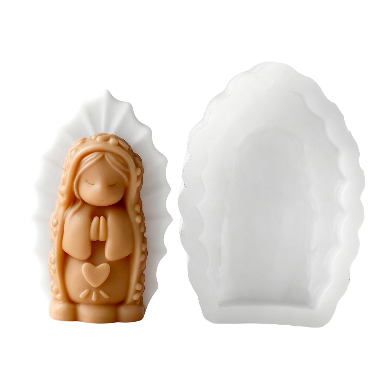 Alksubbm Praying Girl Silicone for and Soap Creation Decorative Home Accent Soap Making