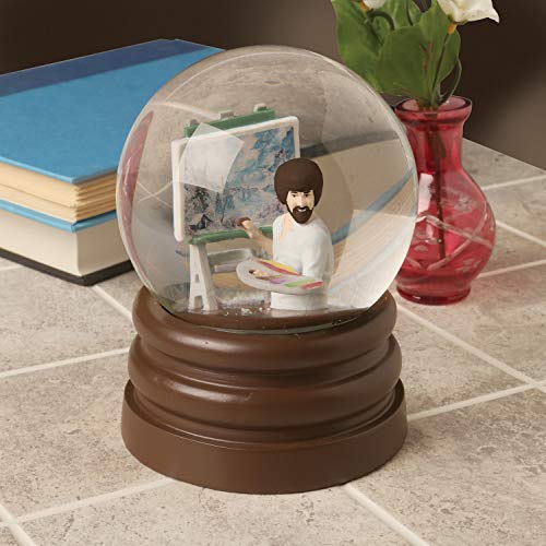 Surreal Entertainment Bob Ross Snow Globe Joy of Painting, Glass & Resin, 5.5 Inch