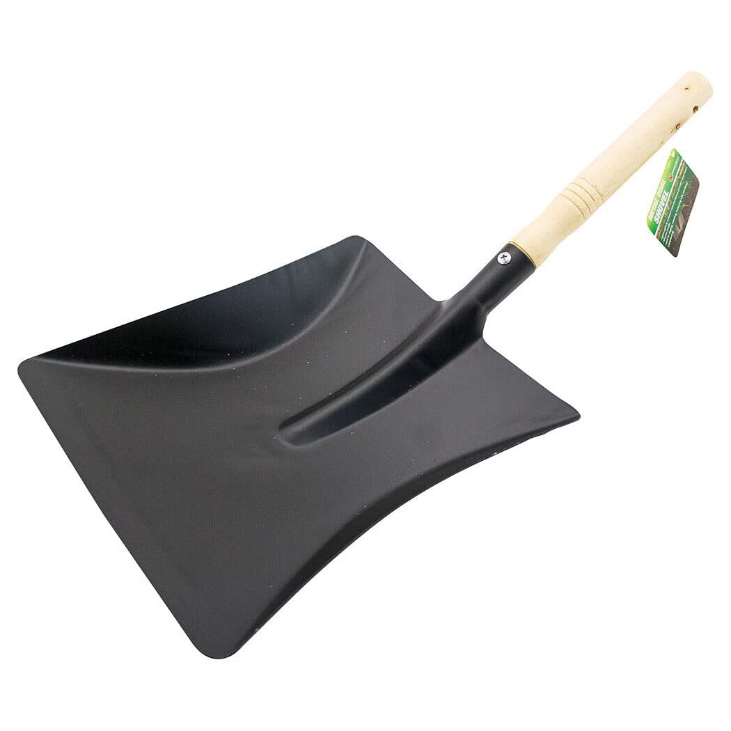 Large Hand Shovel With Wooden Handle - Lightweight & Durable Snow & Coal Shovel, Mini Fireplace Spade | Reinforced Handle