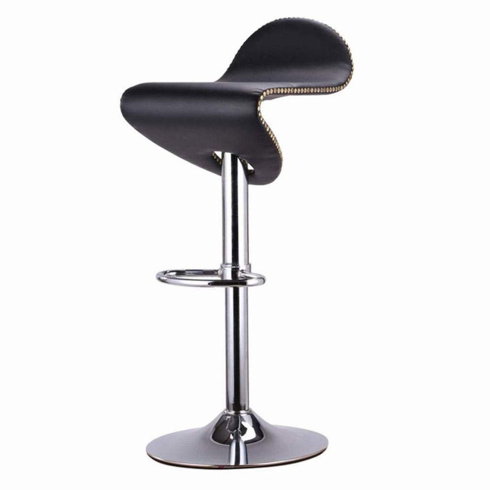 Silla alta giratoria con sistema de elevación y estructura metálica robusta en color negro