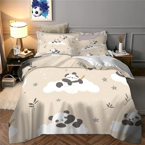 Housse de couette panda 3D lit double parure de lit microfibre garçon - 6