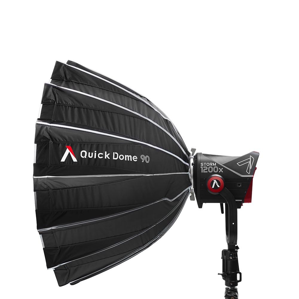 Aputure Light Dome Quick Dome 90 Softbox Support circulaire Bowens avec système de libération rapide, diffusion, grille de contrôle de la lumière et sac de transport pour lumière vidéo LED 90 cm