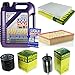 Produktbild QR-PARTS 69379995 Filter Set Inspektionspaket 5 Liter Liqui Moly Motoröl Leichtlauf High Tech 5W-40 MANN-FILTER Innenraumfilter Kraftstofffilter Luftfilter Ölfilter